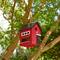 Glitzhome® 10.25" Modern Red Wood Garden Birdhouse